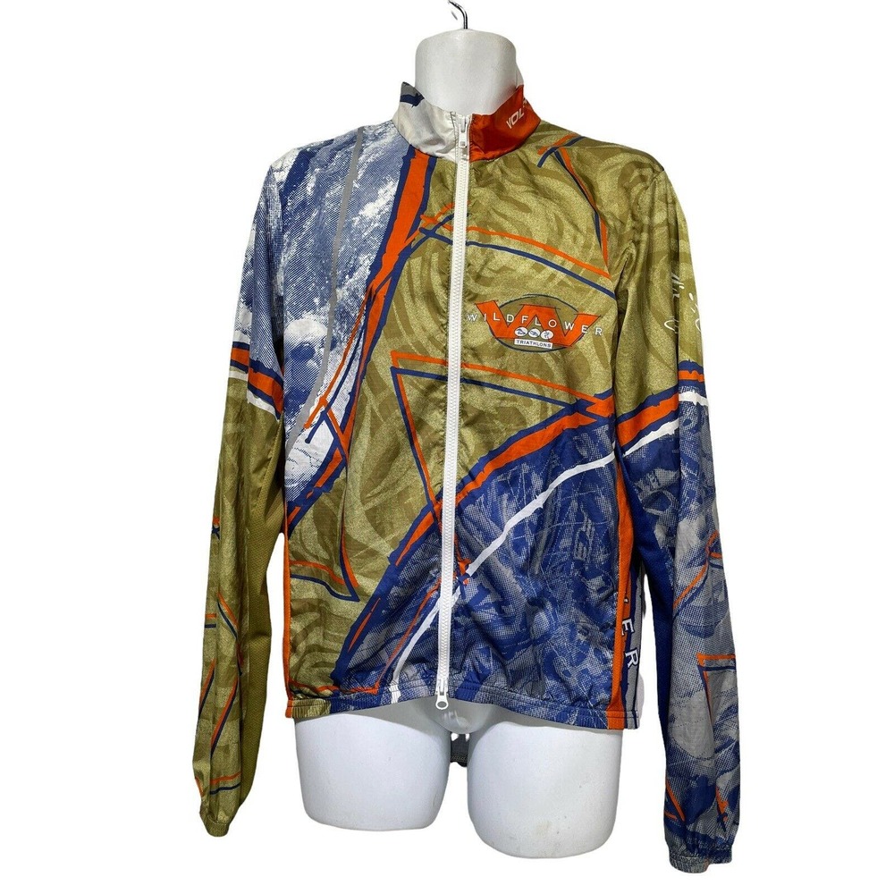 voler wildflower triathlons cycling long sleeve Full Zip Windbreaker Jacket